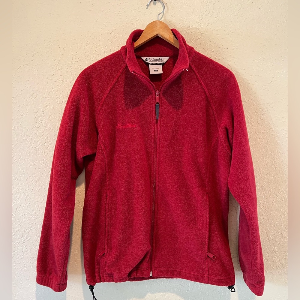 Red COLUMBIA fleece jacket |  SMALL